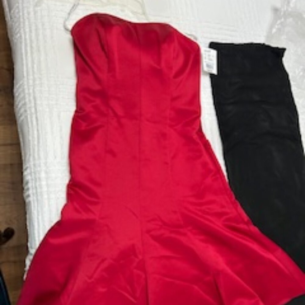 2 Bridesmaid dresses, David's Bridal  Size 2 and Size 8, apple color/wine